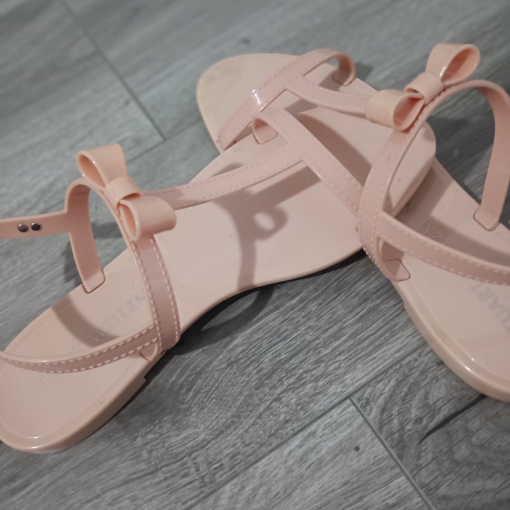 Stuart Weitzman Blush Bow Sandals